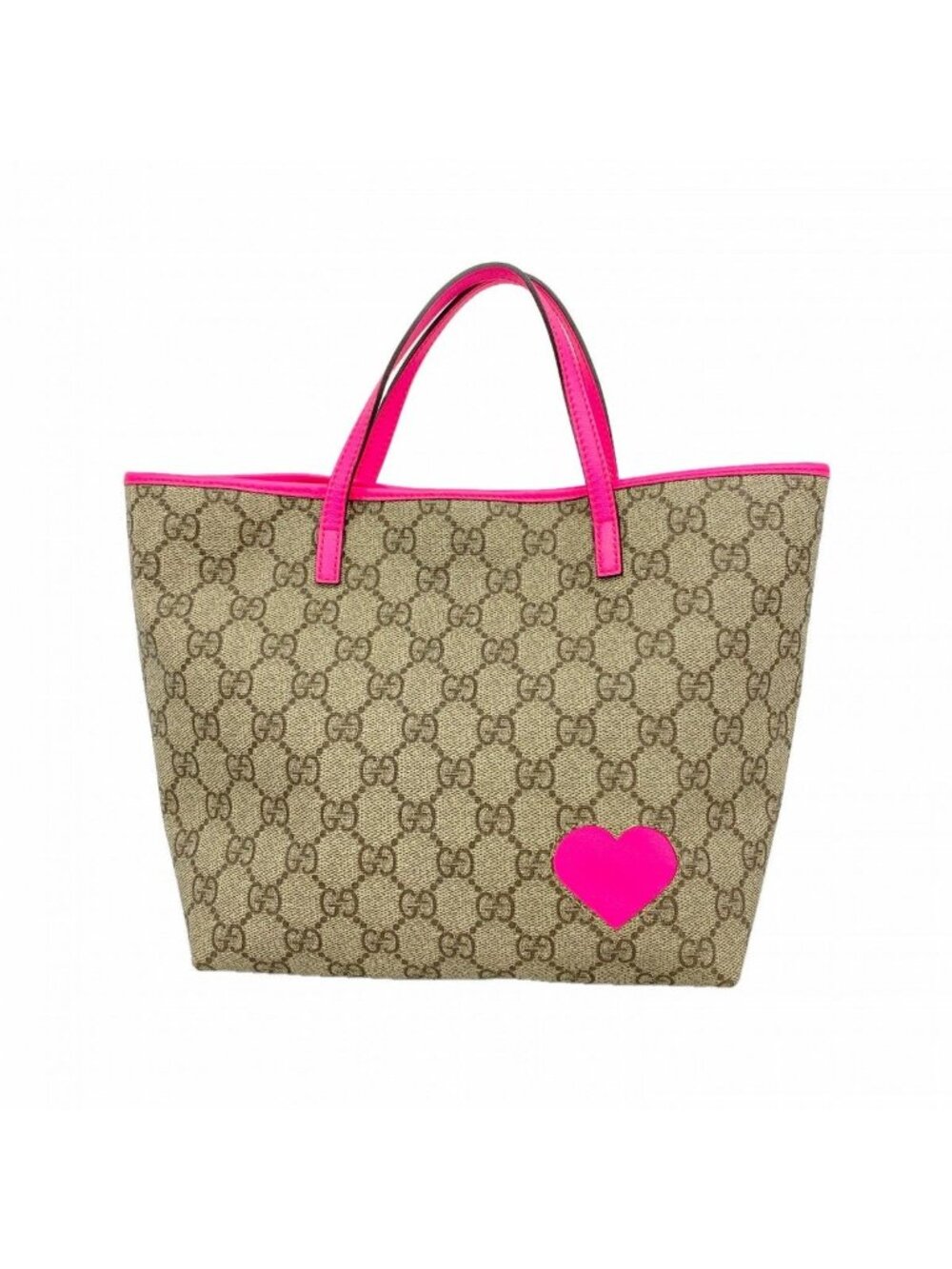 Gucci Handbag GG Supreme Children's Brown Pink Silver